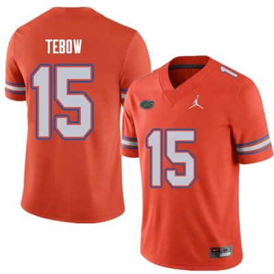 Men's Florida Gators #15 Tim Tebow NCAA Jordan Brand Orange Authentic Stitched College Football Jersey BLW0562RT